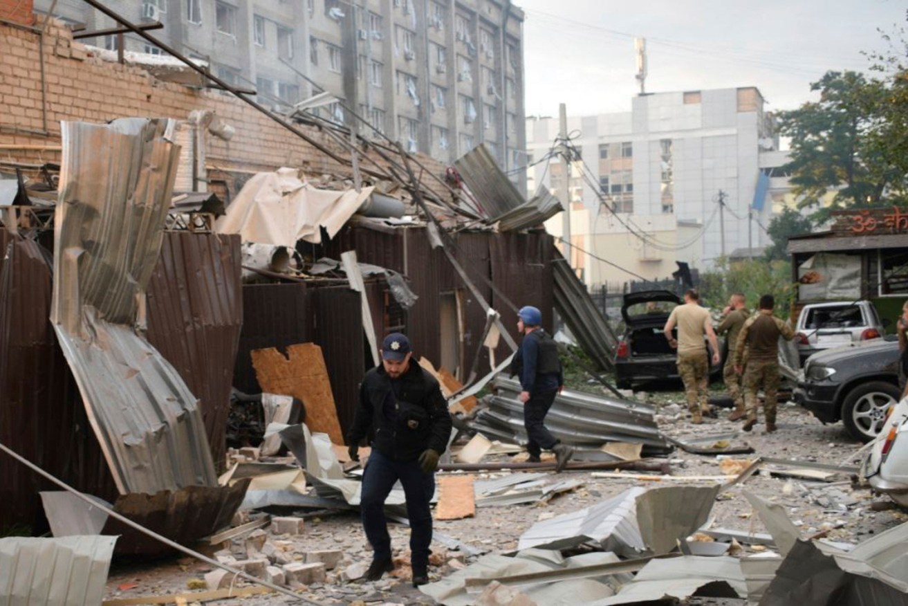 Rescue crews combed through the shattered restaurant in Kramatorsk in search of casualties.