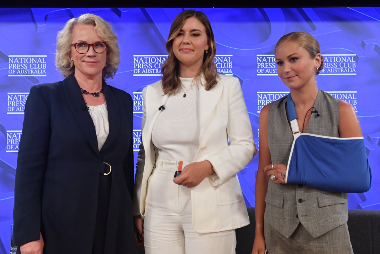 Laura Tingle (left) will testify in the defamation case over a Brittany Higgins/Grace Tame speech.