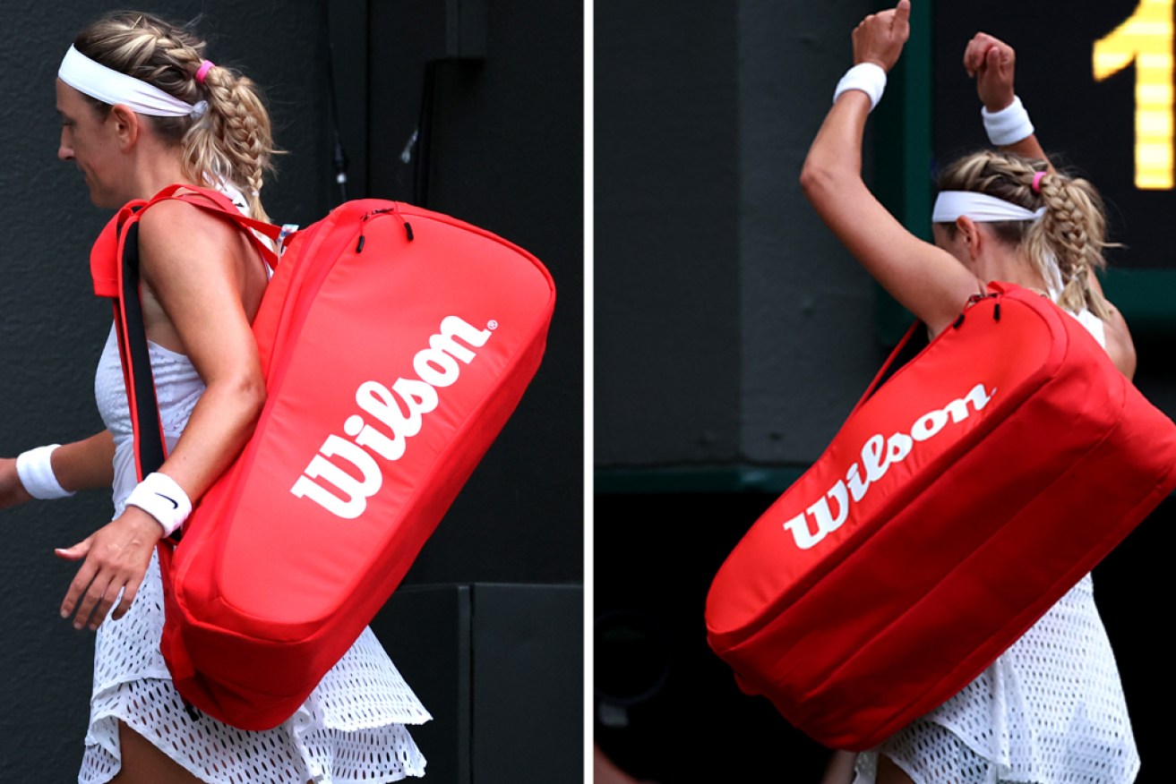 Victoria Azarenka reacts as the Wimbledon crowd boos her on Sunday.