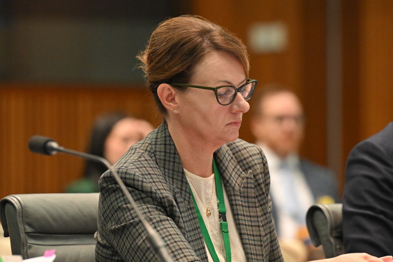 Australian Signals Directorate Acting Director-General Abigail Bradshaw during the hearing in Canberra.