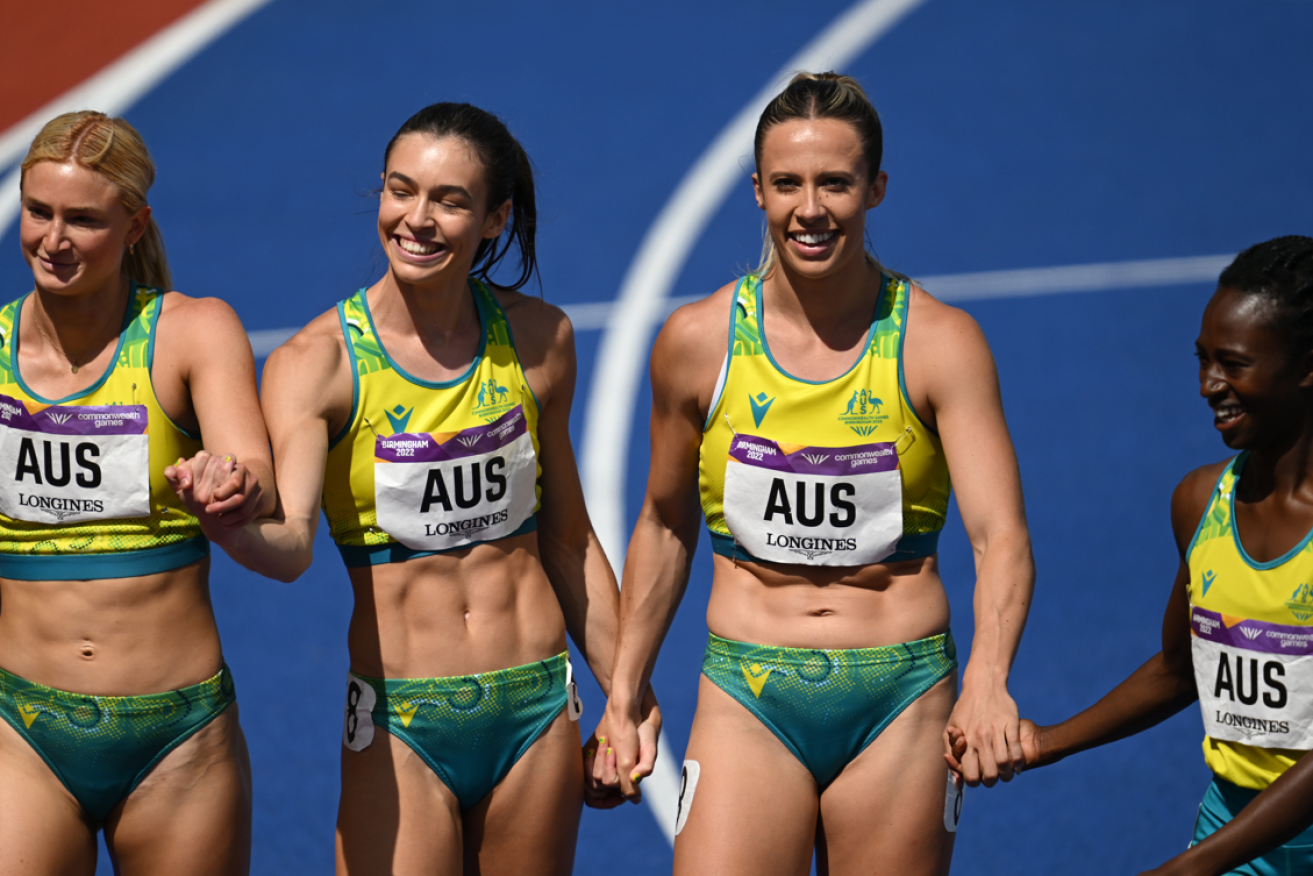 Australia’s 4x100m Women’s relay team (l-r) Ella Connolly, Jacinta Beecher, Bree Masters and Naa Anang have been moved up from fourth to third place.