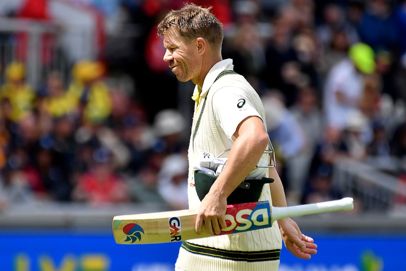 David Warner was dismissed for 32 on day one of the fourth Ashes Test at Old Trafford. 