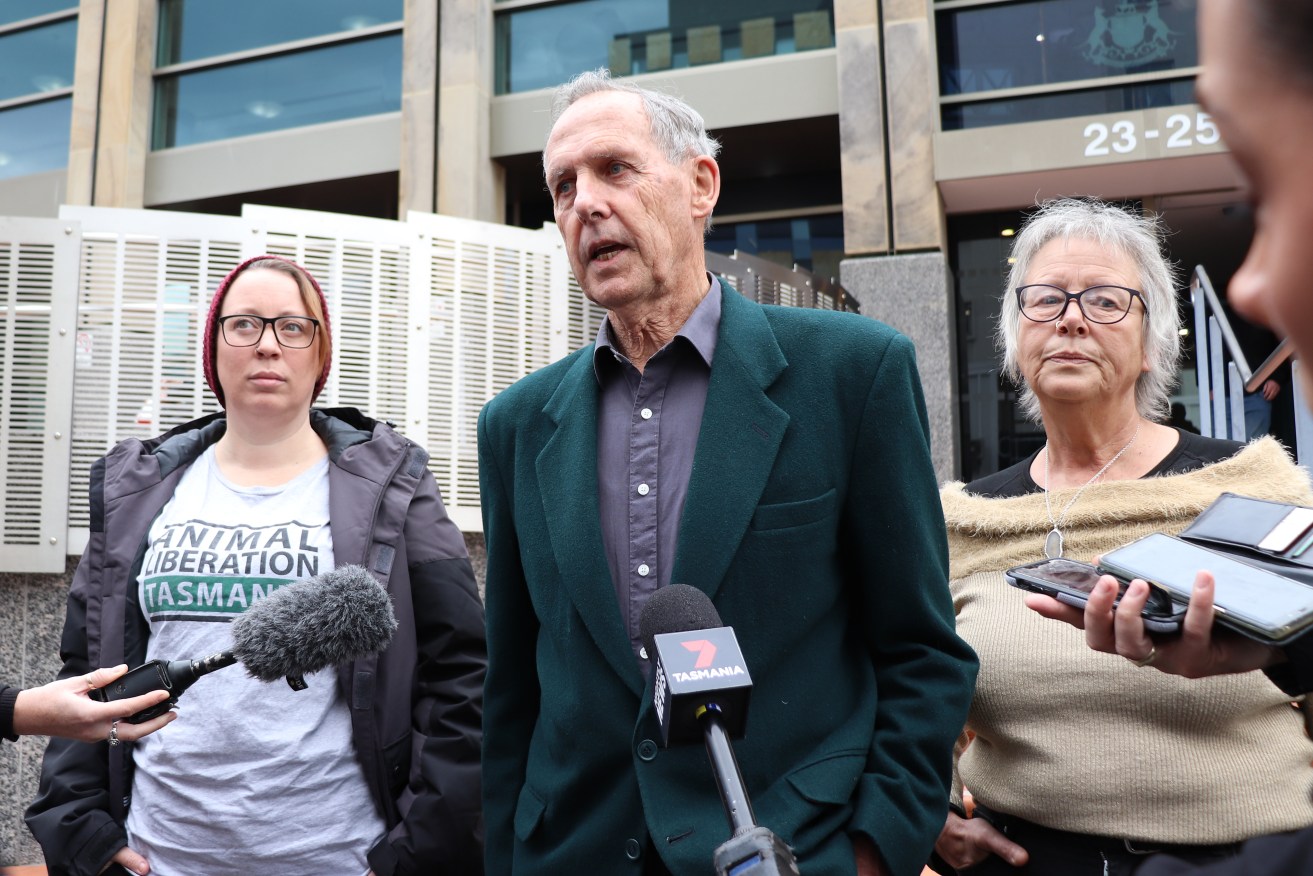 Former Greens leader Bob Brown and activist Colette Harmsen have pleaded not guilty to trespassing.