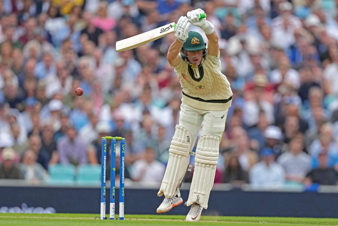 Marnus Labuschagne bats during the second day of the fifth Ashes Test match against England.