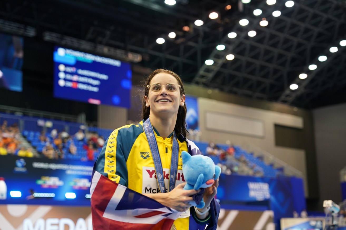 Australia's Kaylee McKeown won all three backstroke gold medals at the world championships.