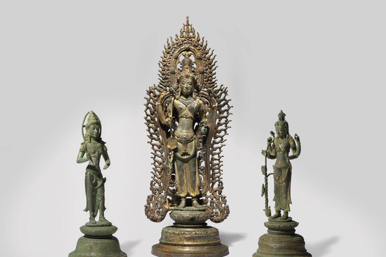The sculptures will remain on display for three years until they are returned to Cambodia.