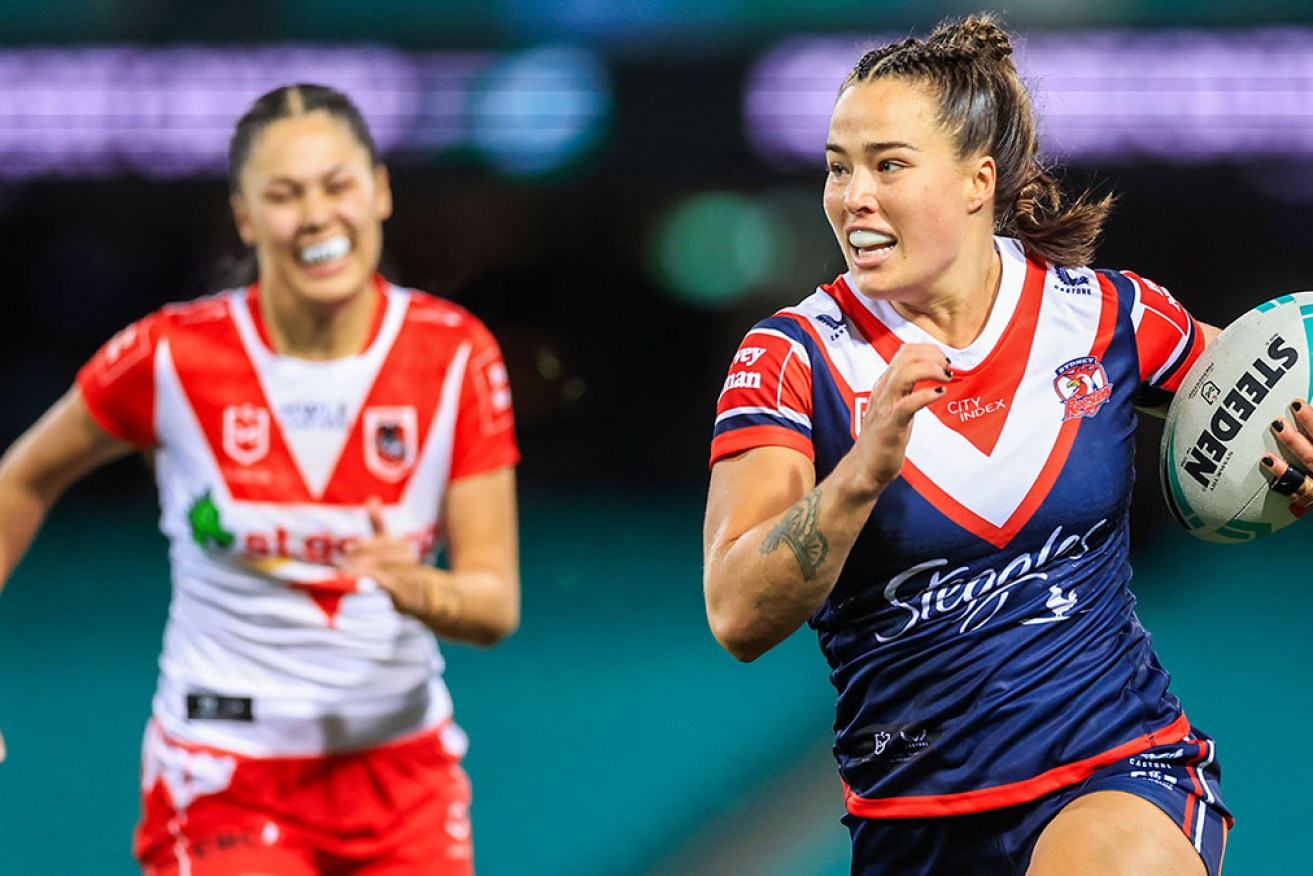 Roosters skipper Isabelle Kelly scored a double in the 30-0 NRLW thrashing of St George Illawarra. 
