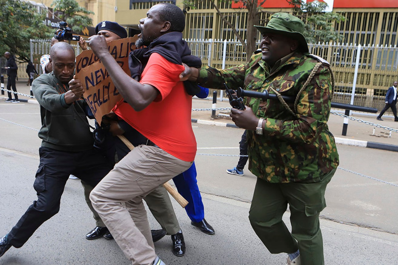 Police have accused anti-government protesters of 'planting bodies' to back claims of brutality.