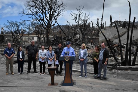 President Joe Biden inspects Hawaiian island&#8217;s wildfire damage