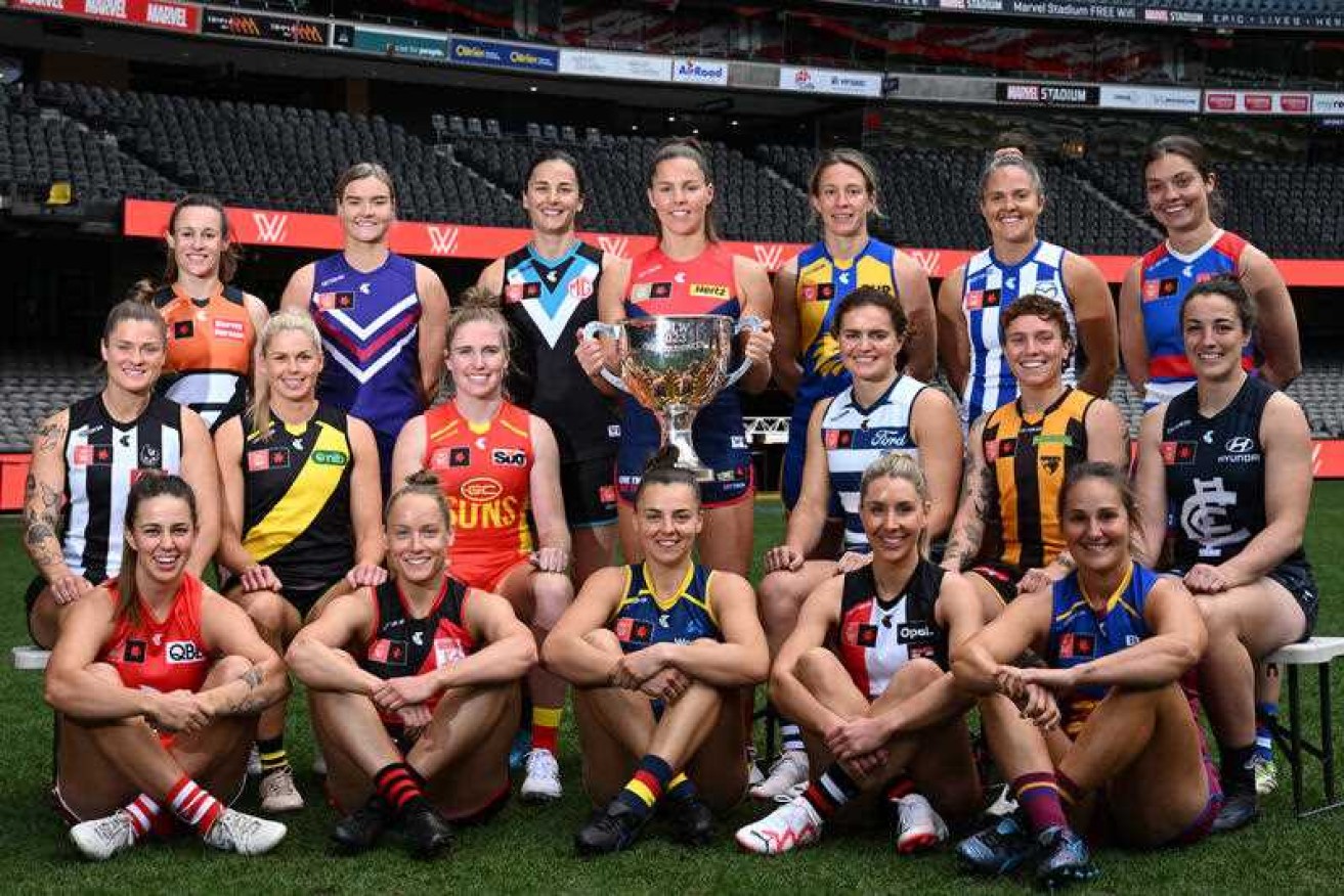 The 18 captain's have helped launch the eighth AFLW season, which starts on Friday, in Melbourne.