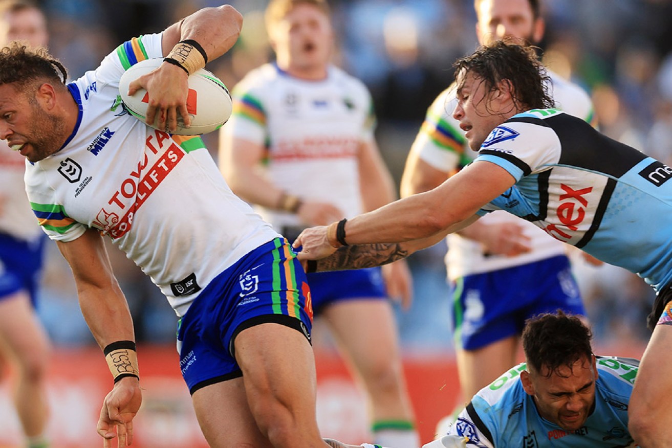 Seb Kris's sending off added to a bleak day at Cronulla for Canberra, which lost 24-6. 