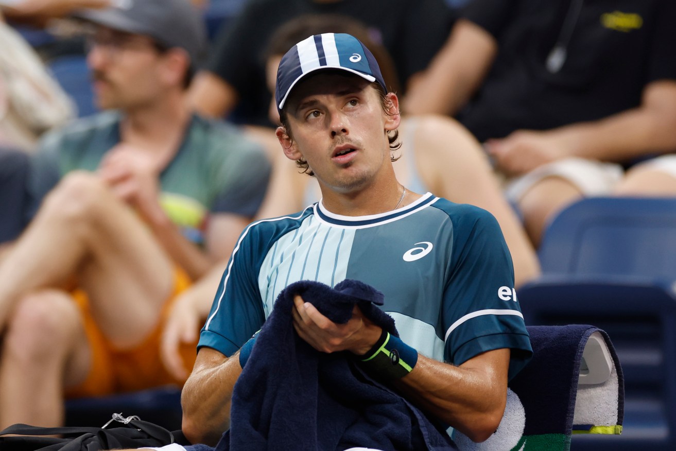 Alex de Minaur has bowed out of the US Open, beaten in four sets by former champion Daniil Medvedev.