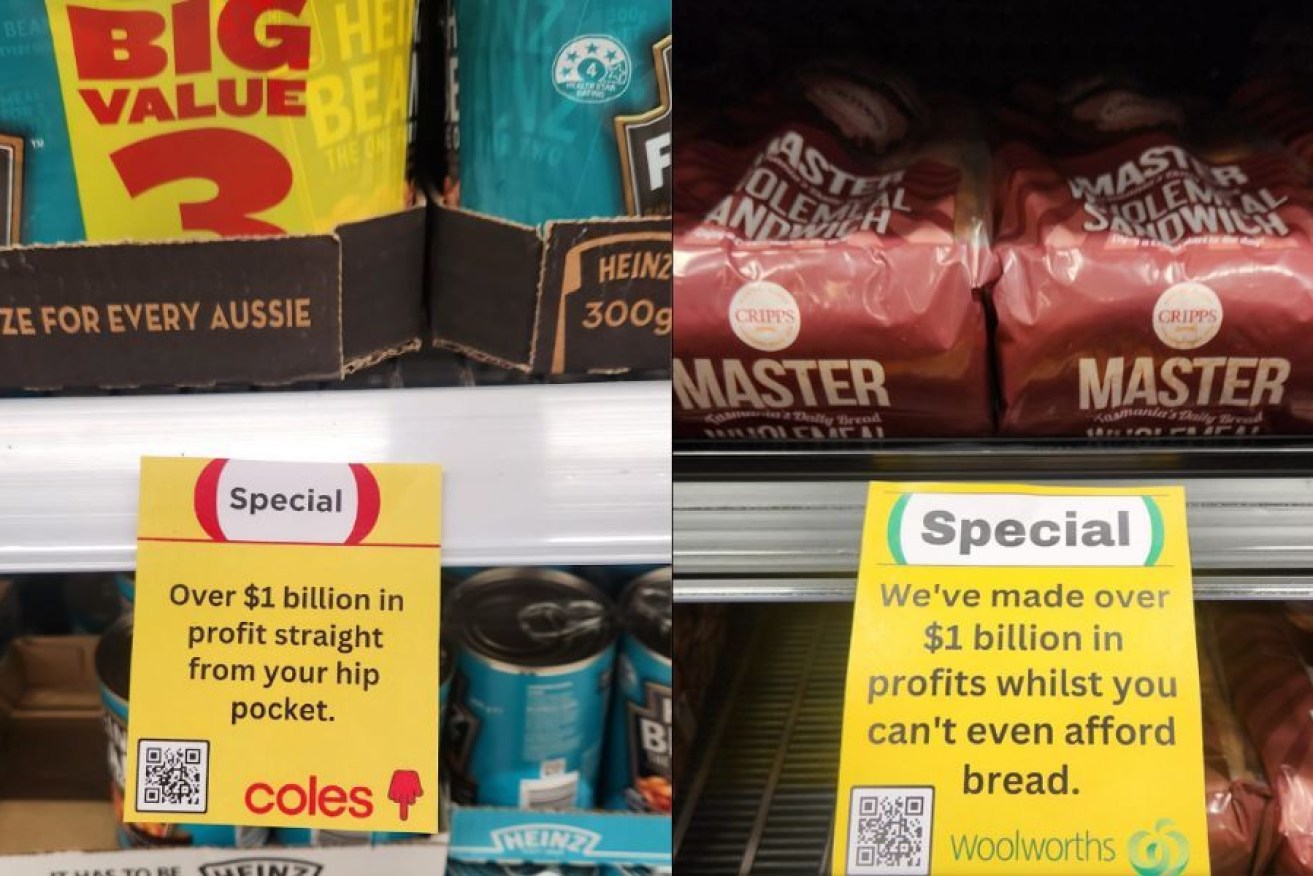 Here in Australia, consumers have taken to calling out the supermarkets instead. Photo: Grassroots Action Network Tasmania