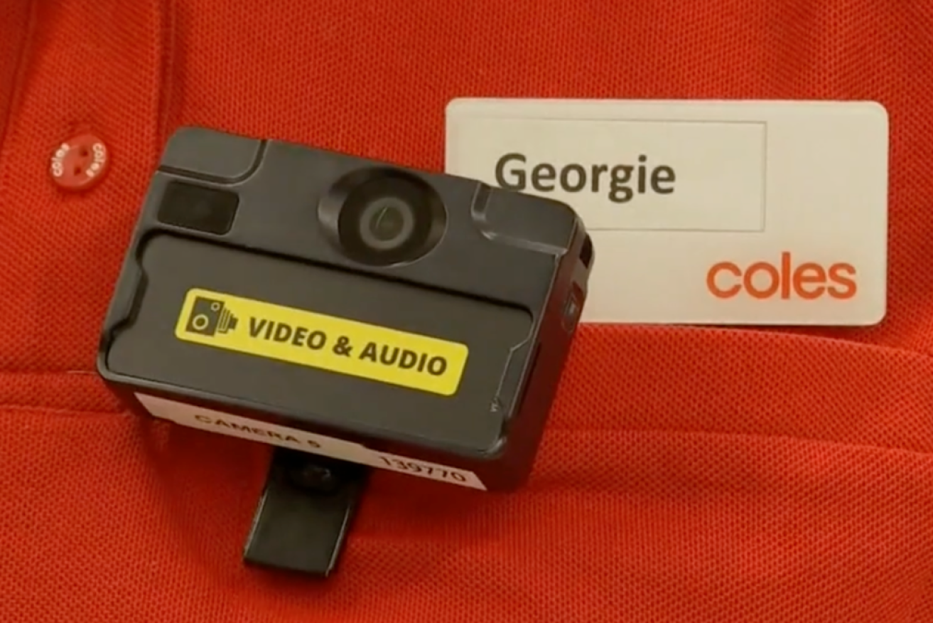 Coles is trialling employee-worn body cameras at 30 stores.