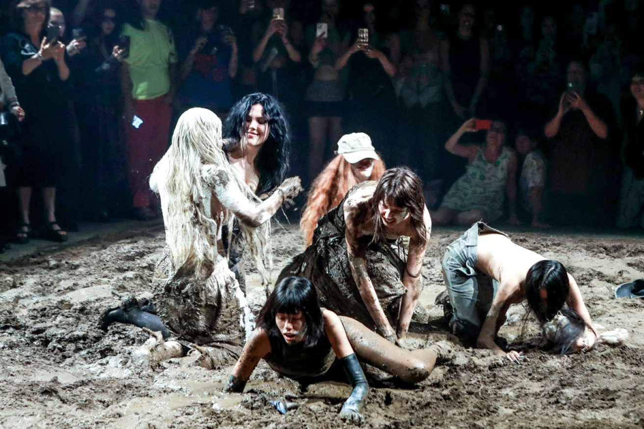 Elena Velez's New York show looked more like a mud bath. But there were perhaps some interesting outfits underneath it all.