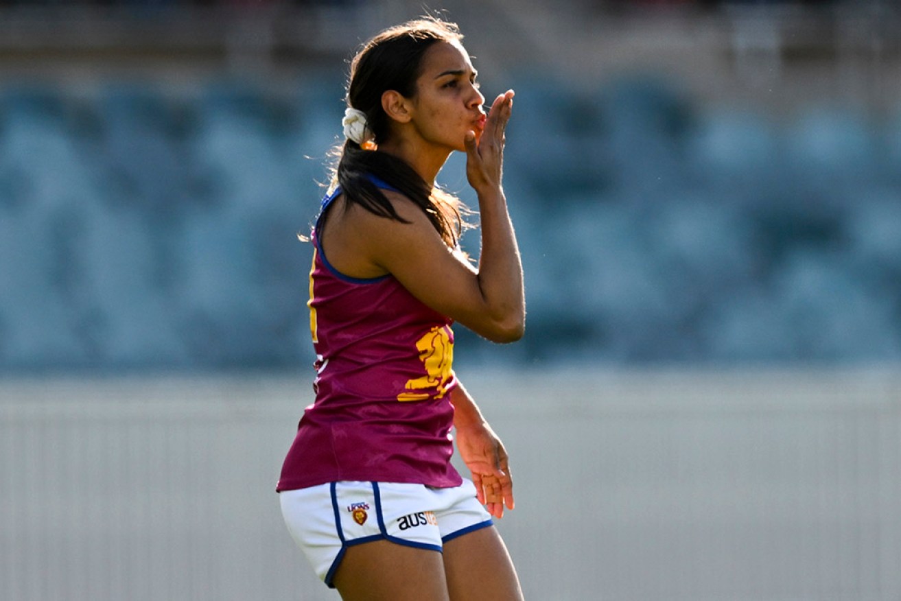 Courtney Hodder was among the key contributors in Brisbane's 55-point AFLW win over Sydney. 