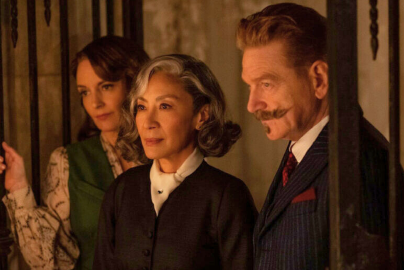 Kenneth Branagh’s Hercule Poirot investigates both murder and the existence of the afterlife in the gothically eerie <I>A Haunting in Venice</I>.