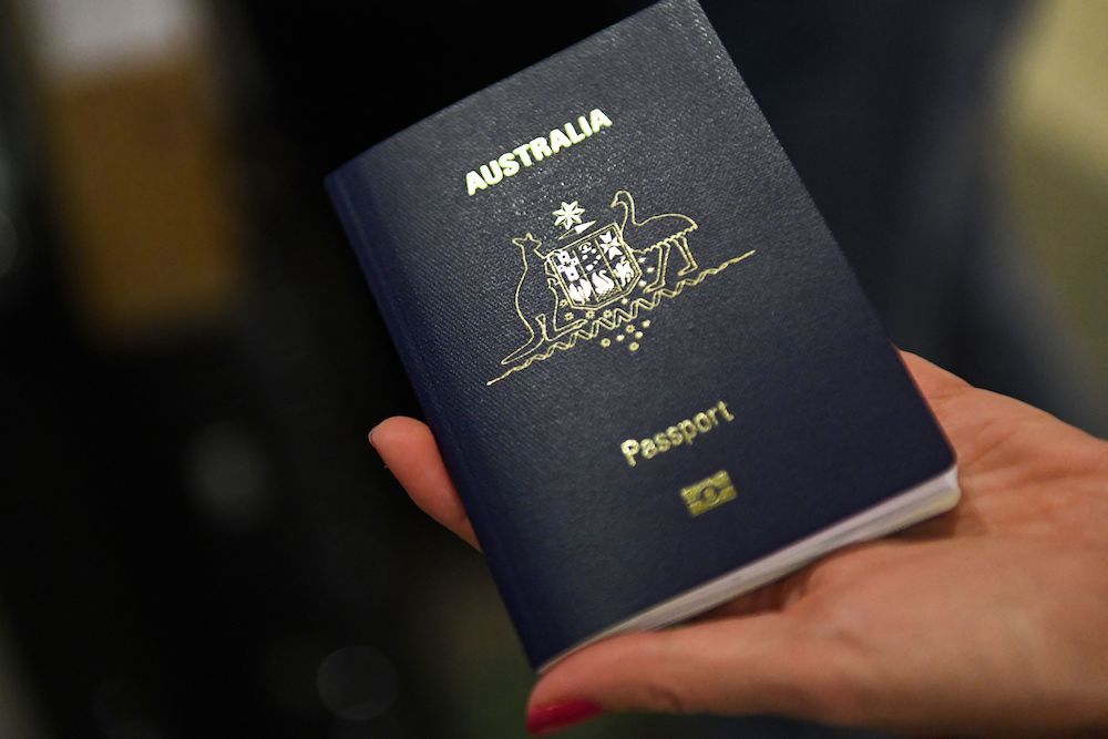 pictured is an Australian passport, to illustrate passport-free travel at the airport
