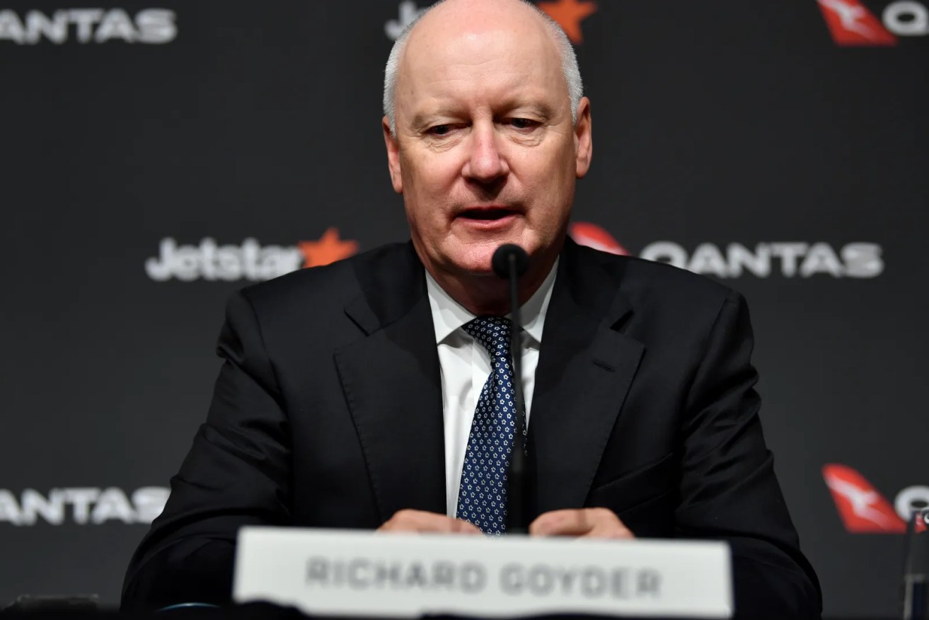 Chairman Richard Goyder will stand down from the Qantas board in 2024. Photo: AAP