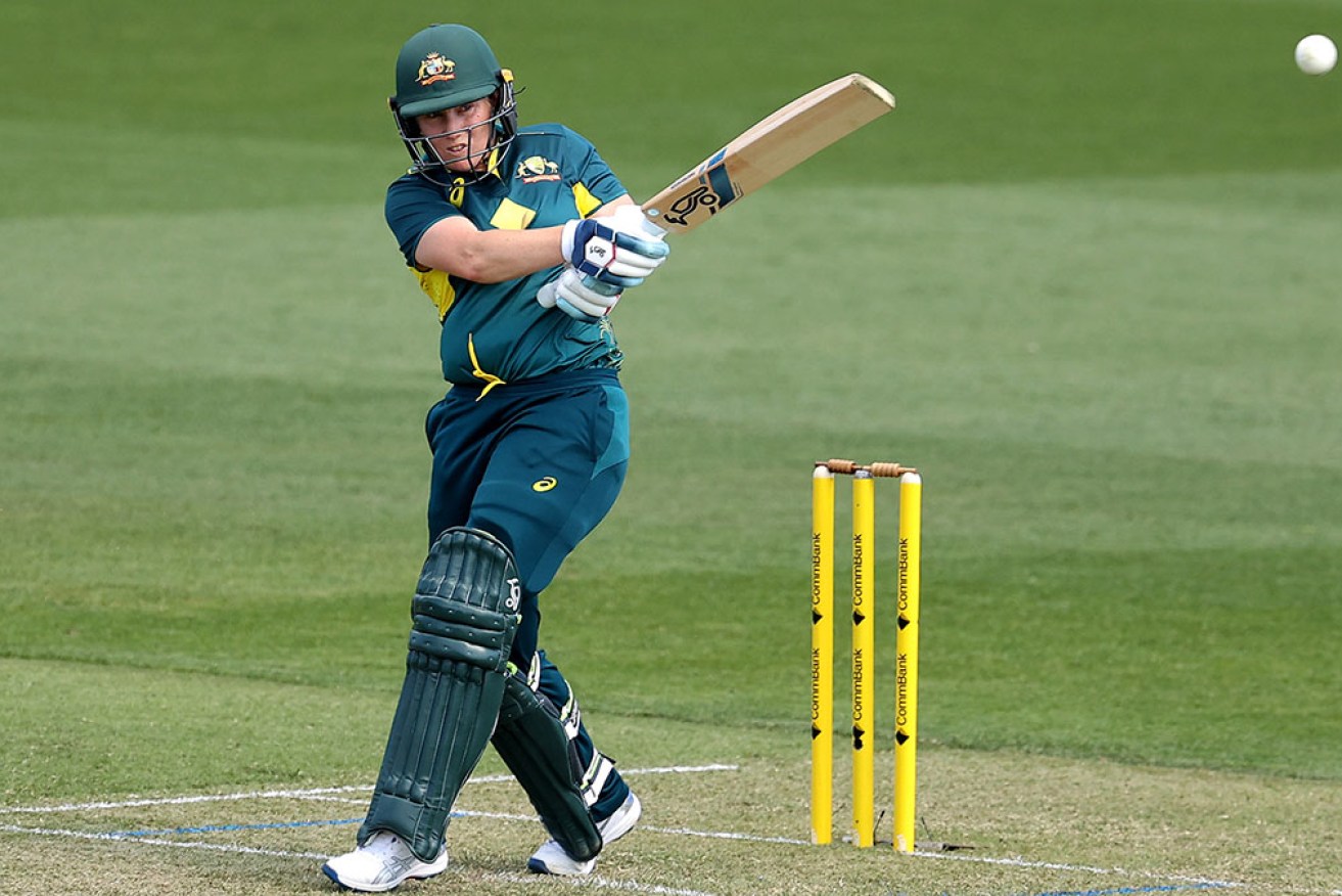 Alyssa Healy compiled a half century in her milestone match against West Indies on Sunday.