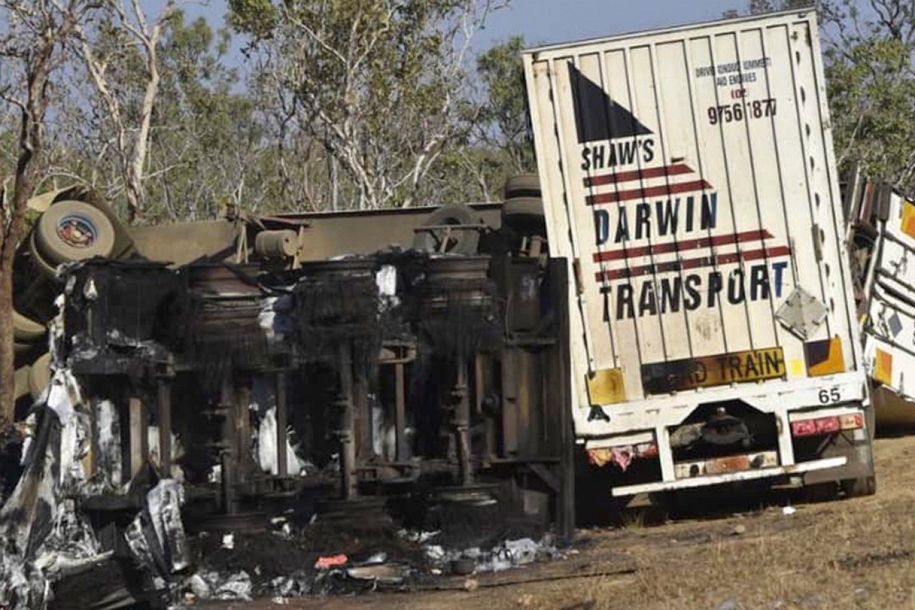 The crash sparked a fireball that destroyed the Pajero, in which six people are believed to have been travelling.