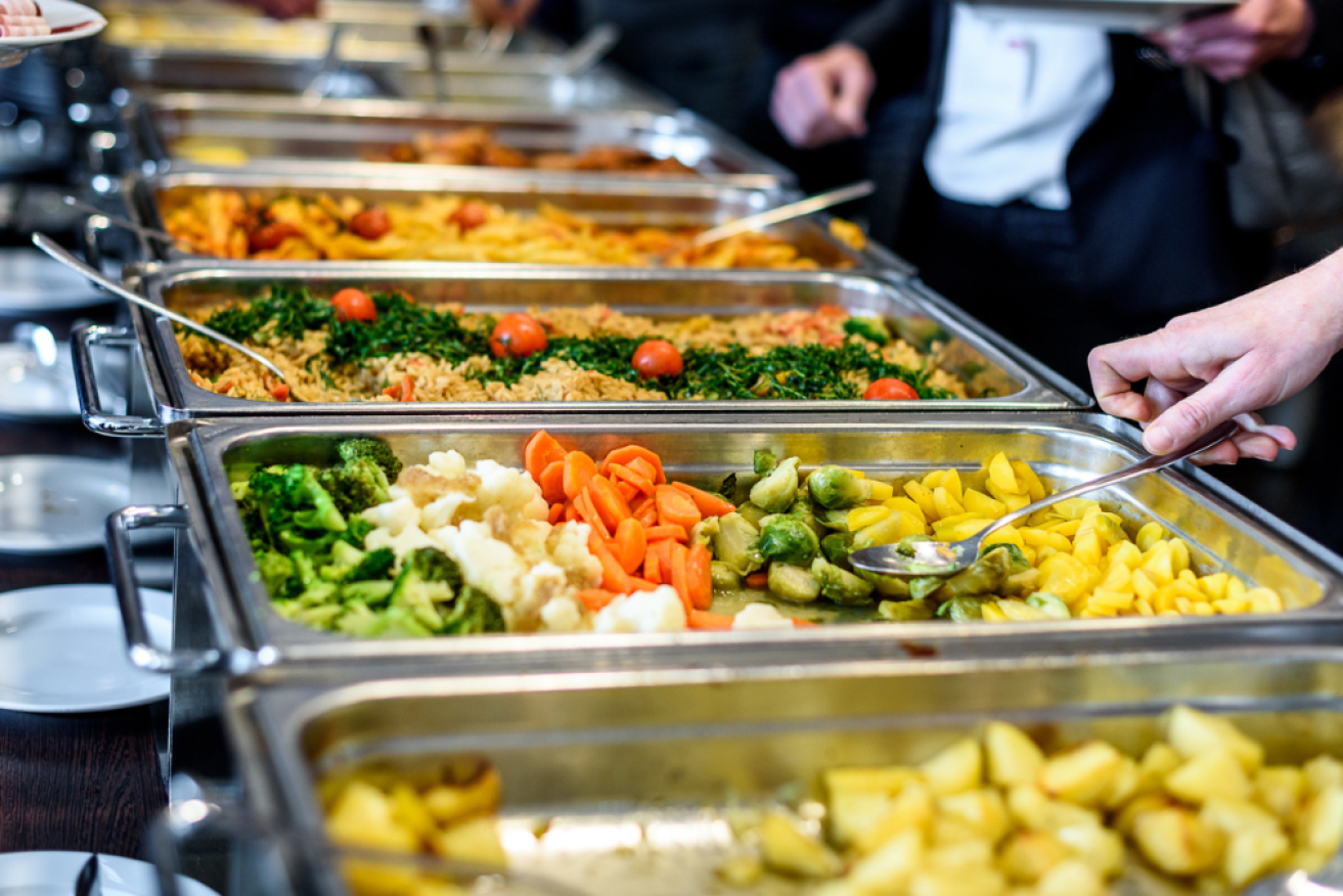 This microbiologist says it is important to be among the first in line at the buffet. 