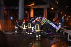 20 dead as Italy tourist bus plunges off bridge