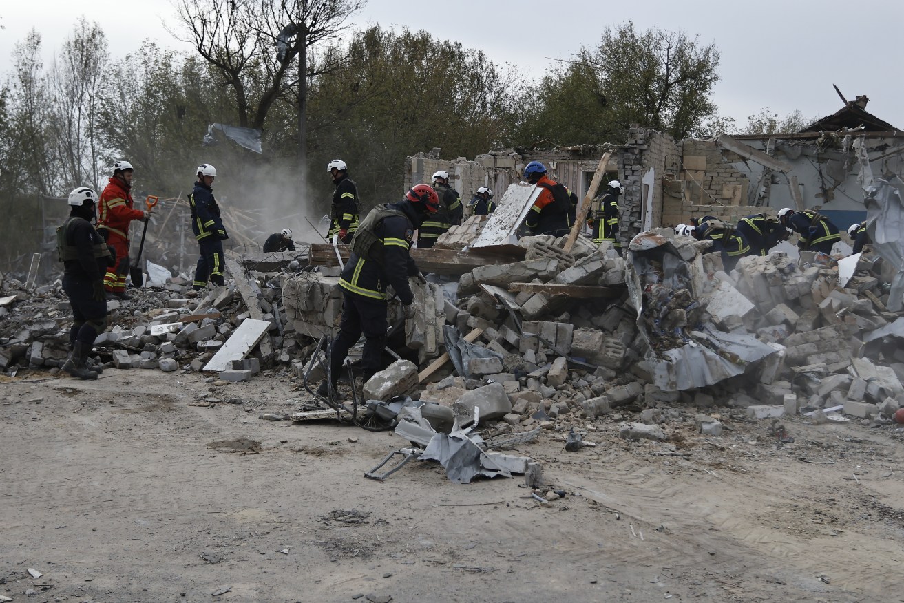 Russian precision guided bombs damaged homes and injured citizens in Ukraine's Kharkiv region.