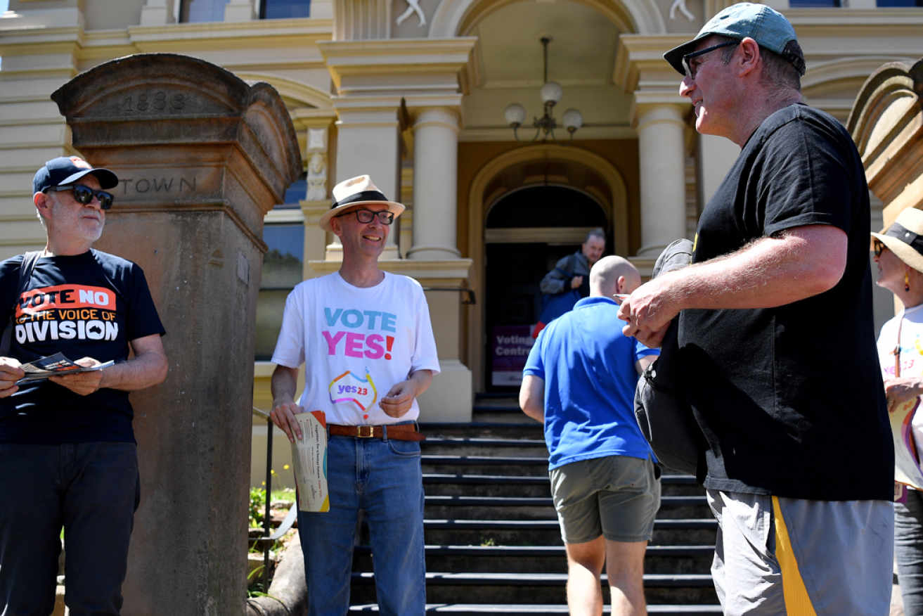 Early voting has been strong in Sydney, with both sides in evidence at polling stations.