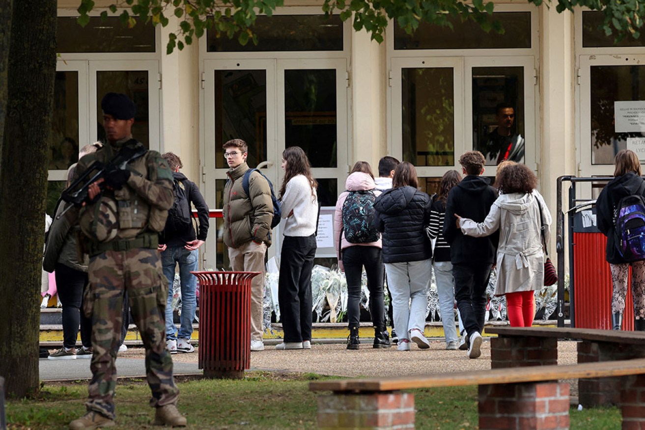 Emergency workers were called to the Lycee Gambetta high school in Arras, France on Monday.