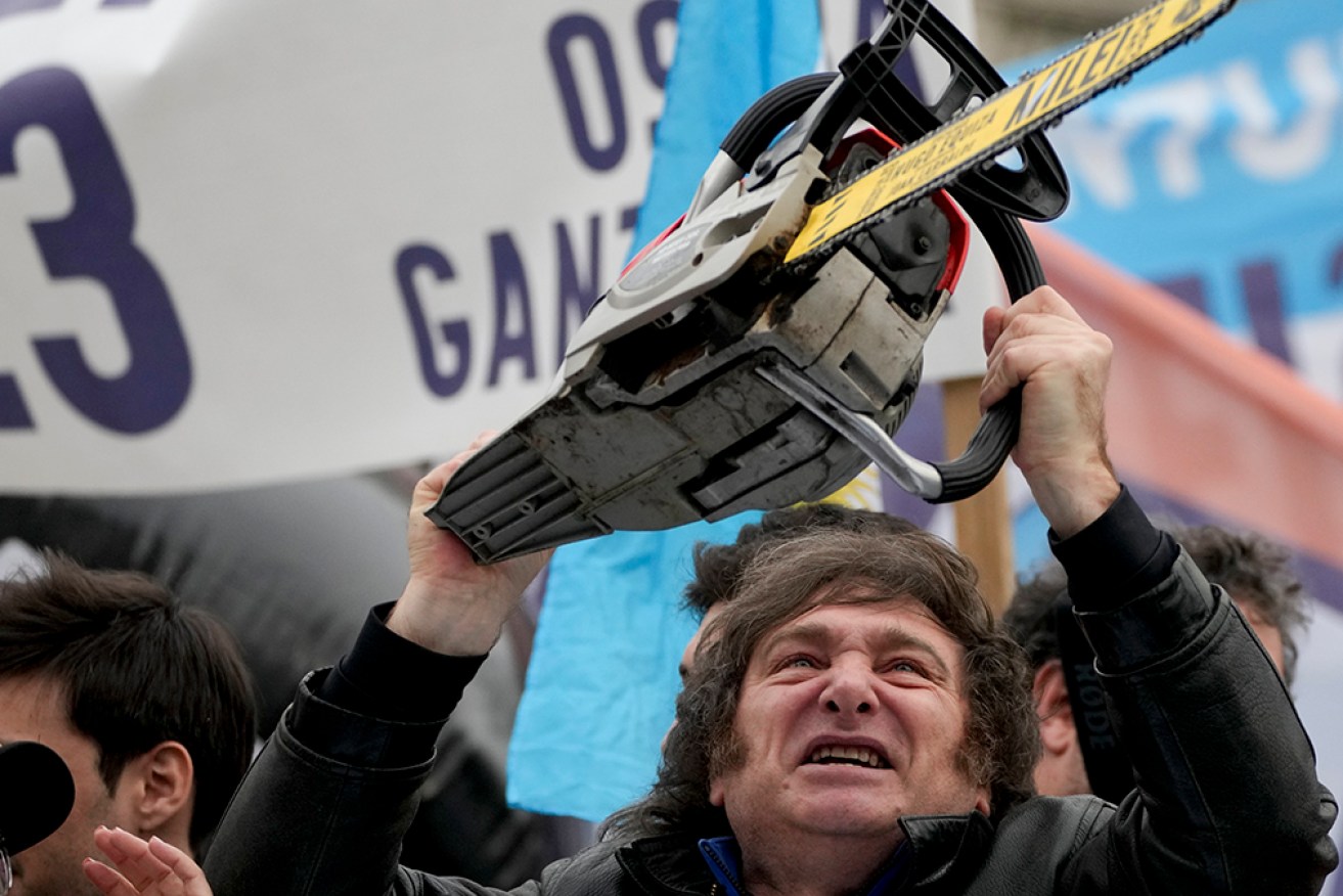 Presidential hopeful Javier Milei is pledging to "chainsaw" the political status quo in Argentina. 