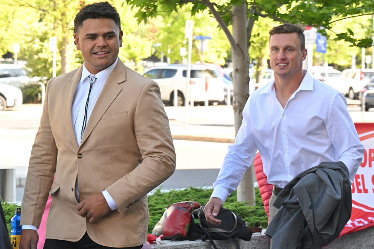 Latrell Mitchell and Jack Wighton are contesting charges after an alleged fight outside a nightclub.