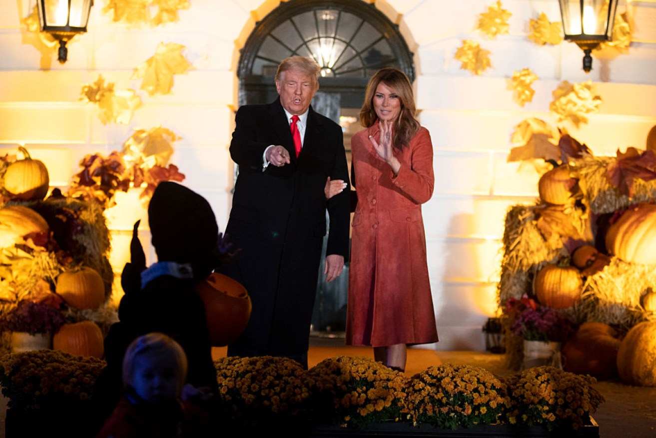 Trump, in happier times celebrating Halloween at the White House in 2020, faces four separate trials as he campaigns to retake the White House at the 2024 US election.
