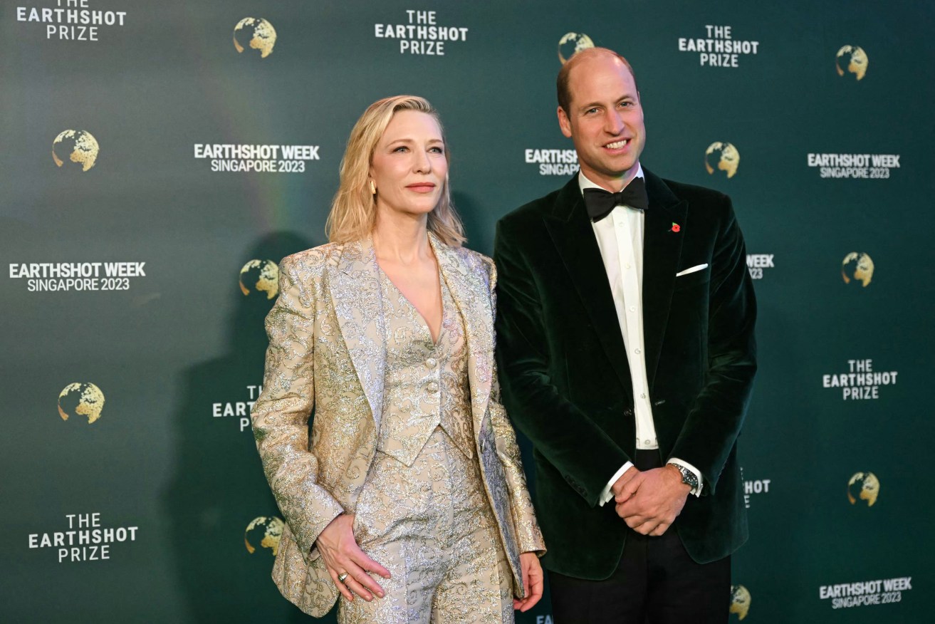 Aussies Cate Blanchett and conservationist Robert Irwin joined Prince William at the Earthshot award ceremony in Singapore.
