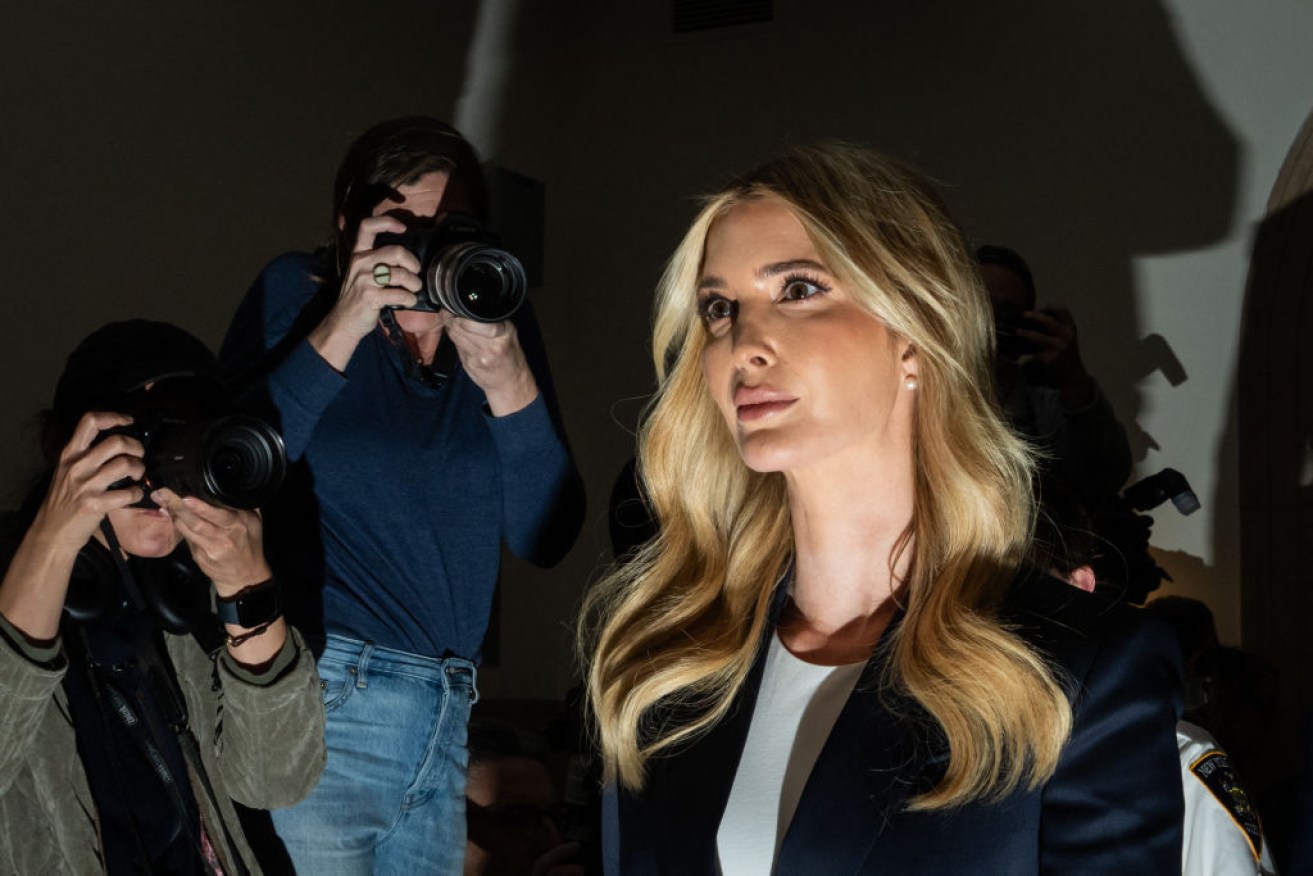 Photographers capture Ivanka Trump arriving at the New York courthouse.