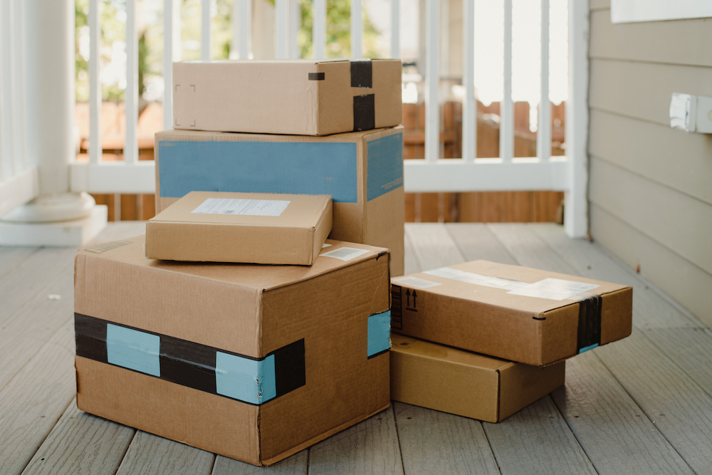 pictured are parcels outside a home