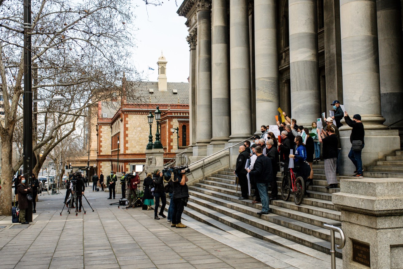 A man has been charged after allegedly crashing his car at South Australia's Parliament House.