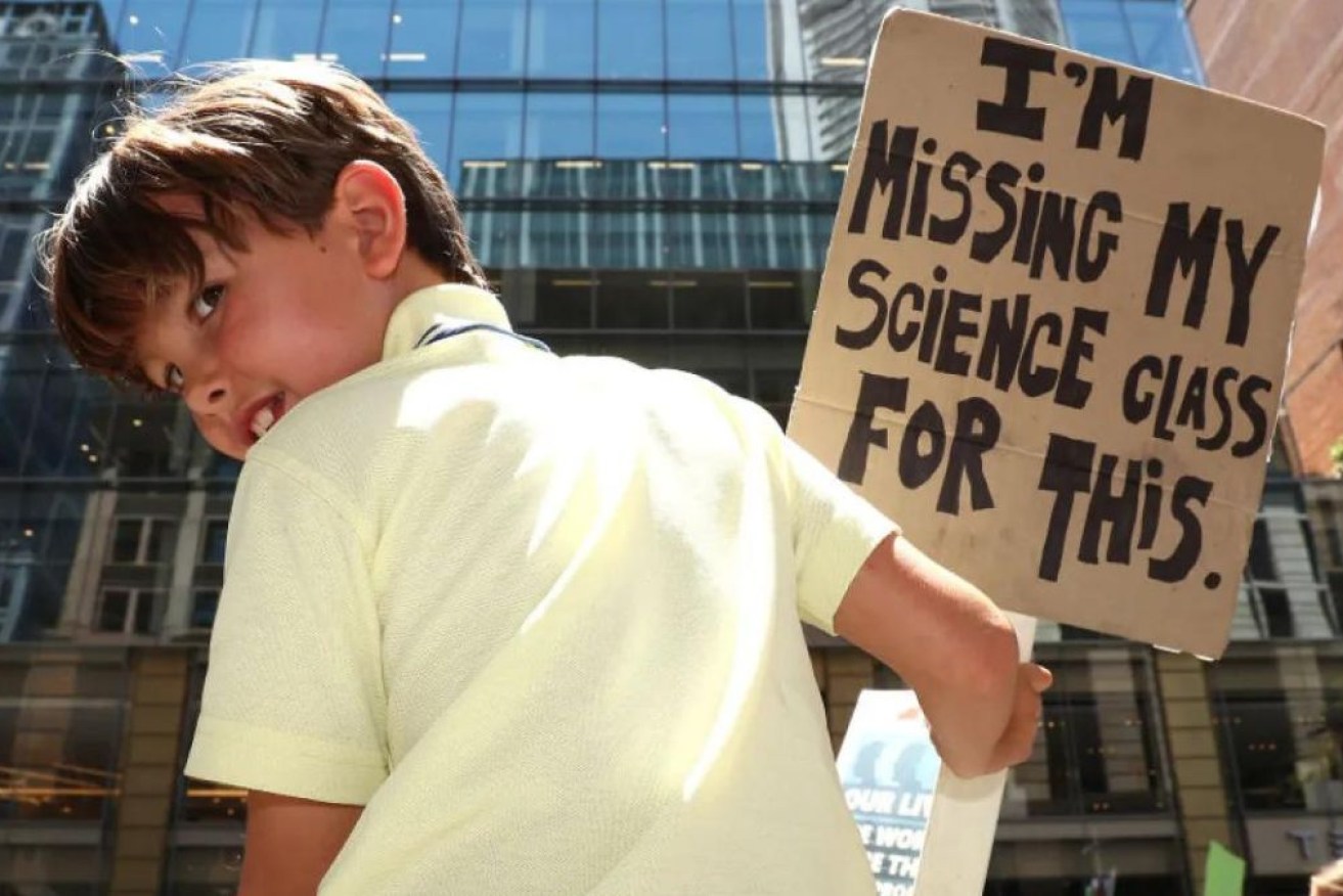 Schoolchildren went on strike for climate change in 2019.