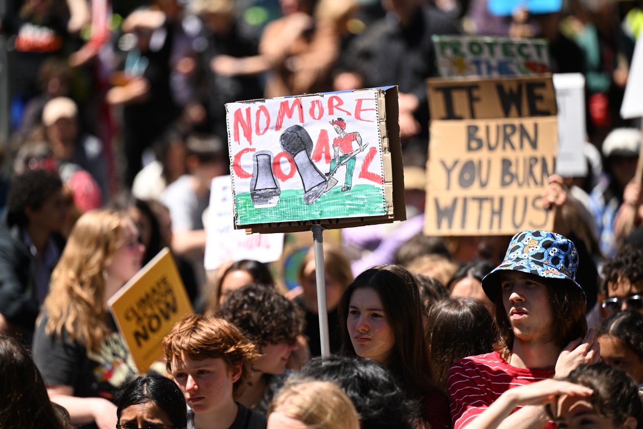 Students across the nation have taken the day off school to protest the federal government's slow climate action and continued support of fossil fuels.