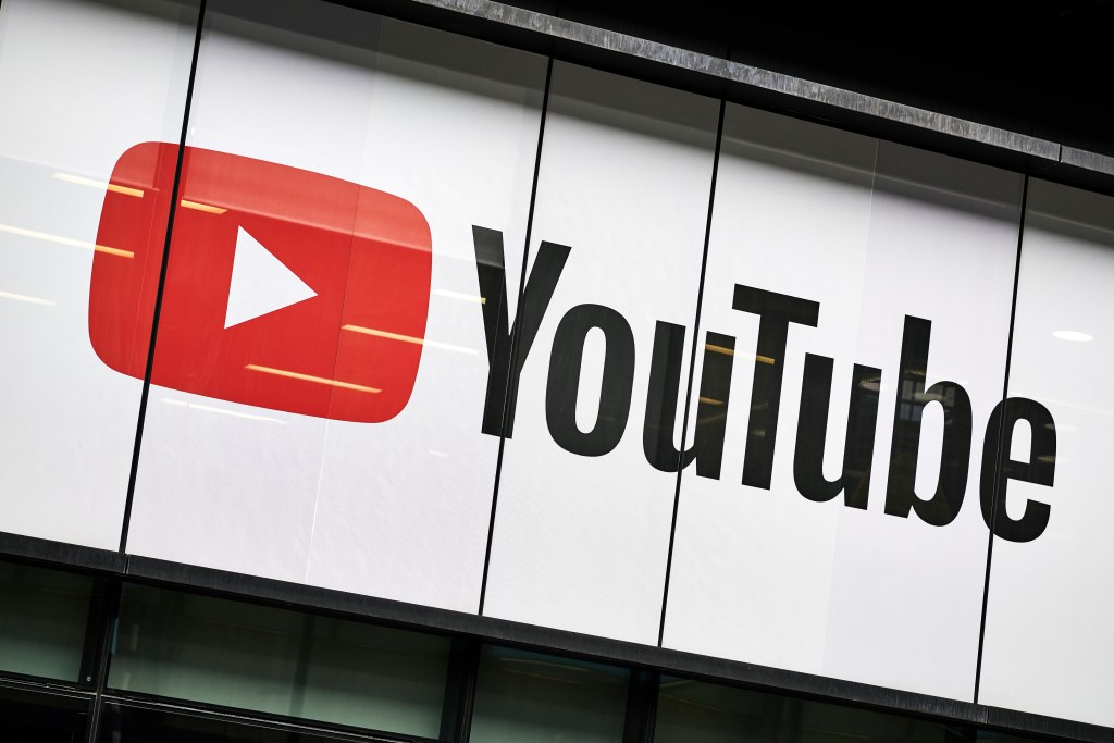 pictured is the YouTube logo