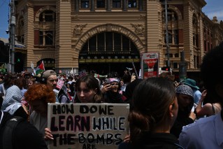 School students hit streets to support Palestine
