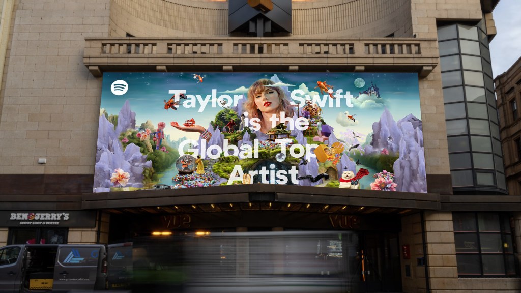 pictured is Taylor Swift's Spotify billboard