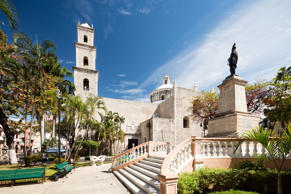 Rectoria El Jesus Tercera Orden from Parque Hidalgo, Merida - a top travel destination for 2024.