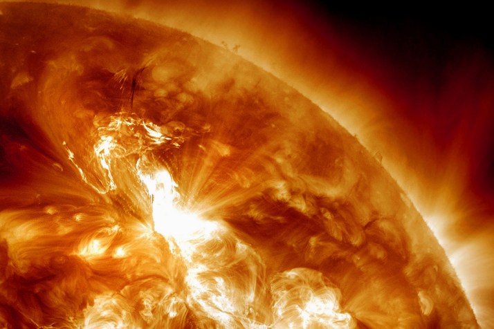 Large solar flare briefly disrupts radio signals