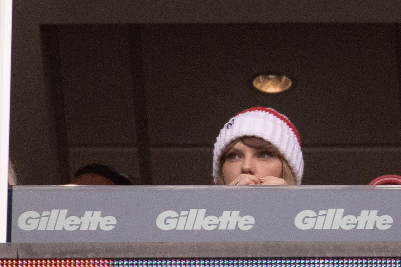 Taylor Swift watches one of her boyfriend's NFL games. 