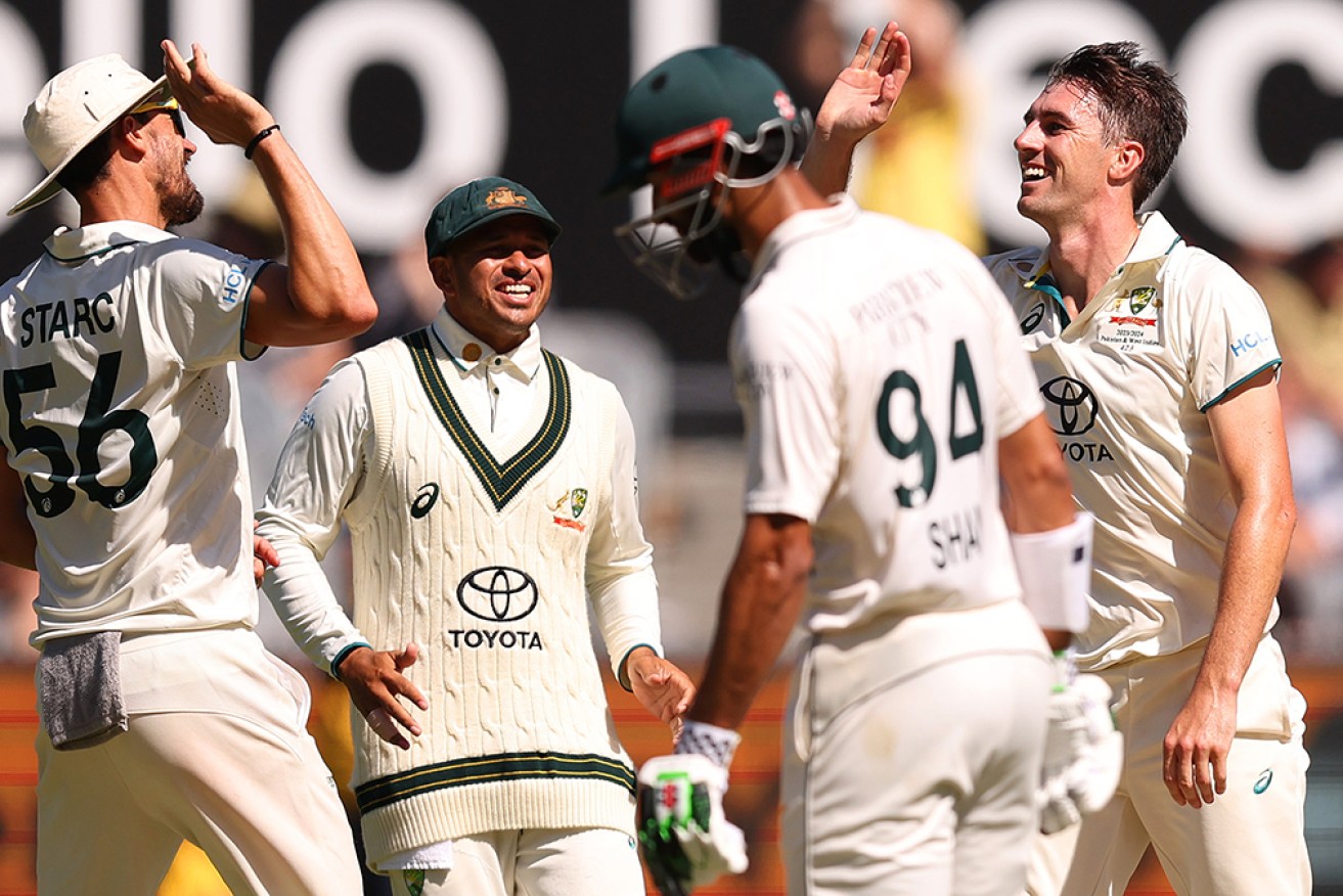 Pat Cummins took 3-37 late on day two to put Australia in a strong position in the second Test.