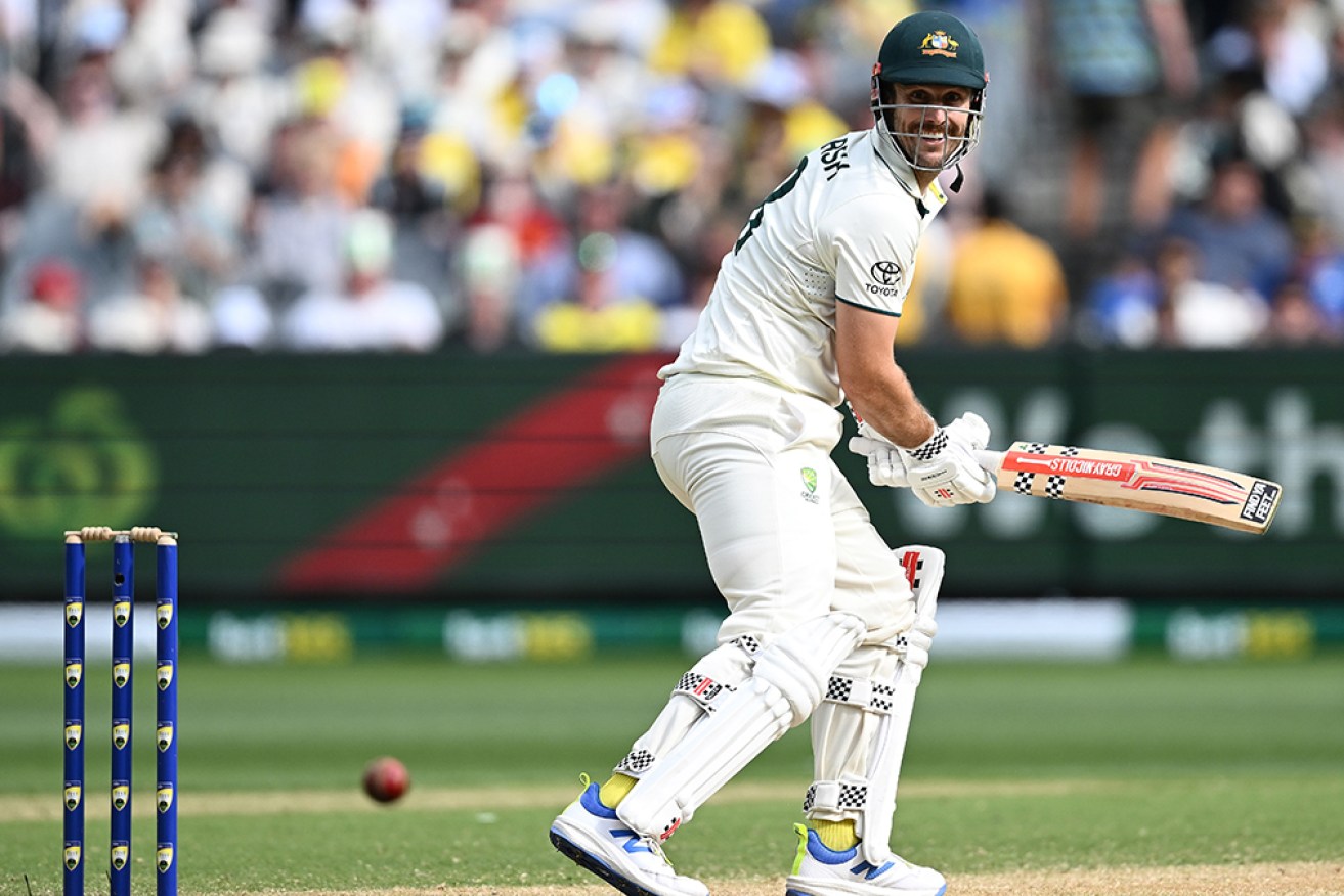 Mitchell Marsh turns the Test in Australia’s favour on his way to 96 at the MCG on Thursday.