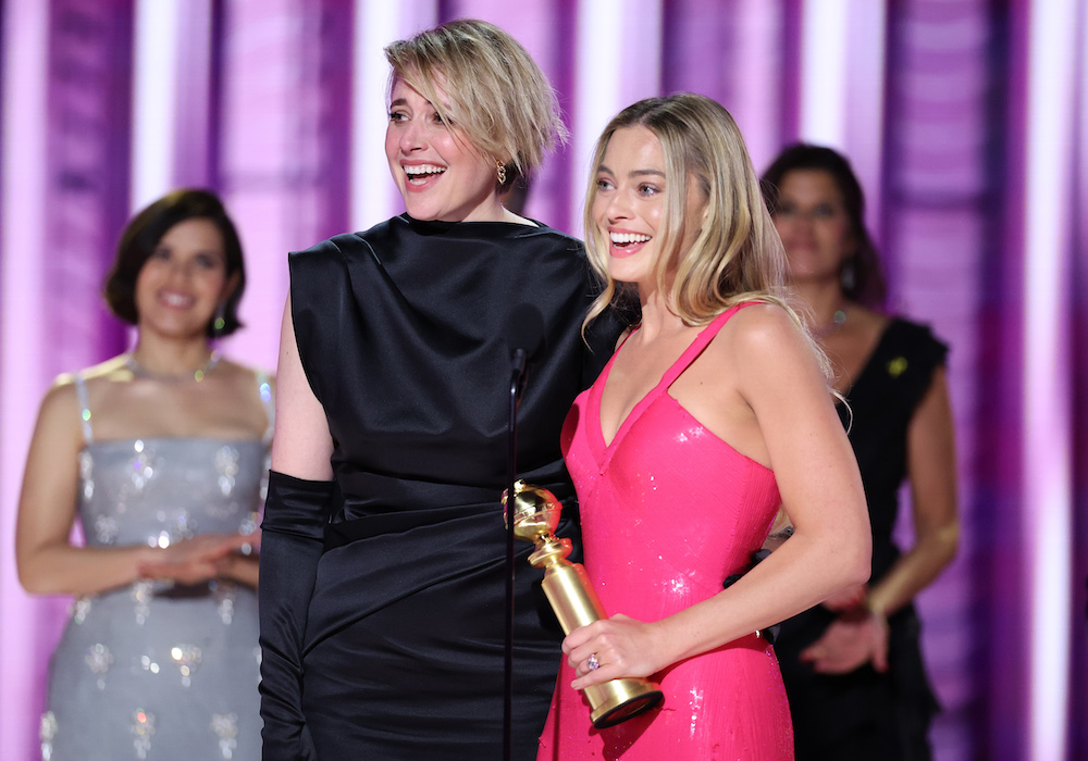 Pictured is Margot Robbie and Greta Gerwig