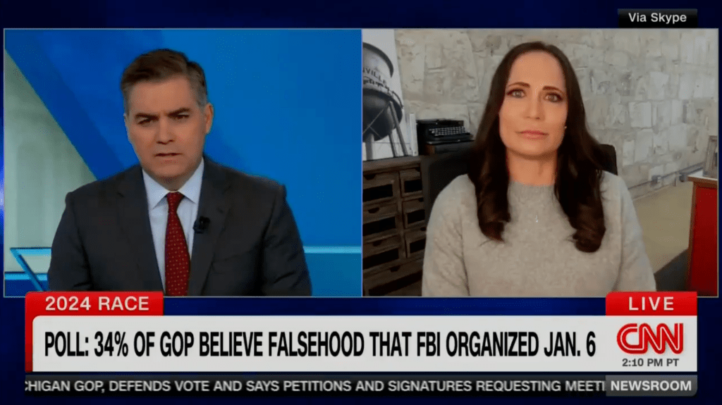 Pictured is former Trump staffer Stephanie Grisham on CNN