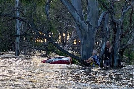 Kayaker safe as floods swamp Victorian towns